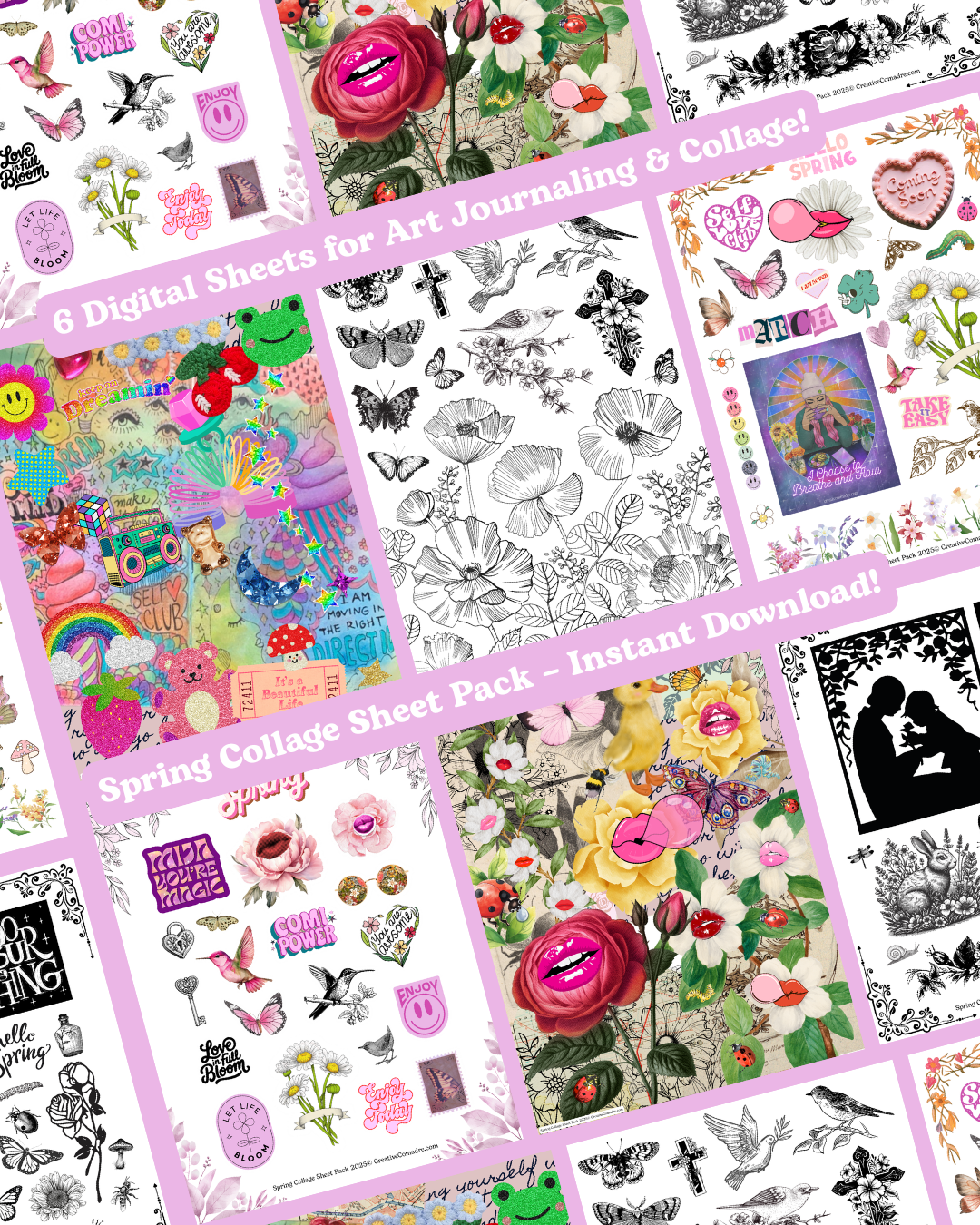 Spring Collage Sheet Pack – Instant Digital Download!
