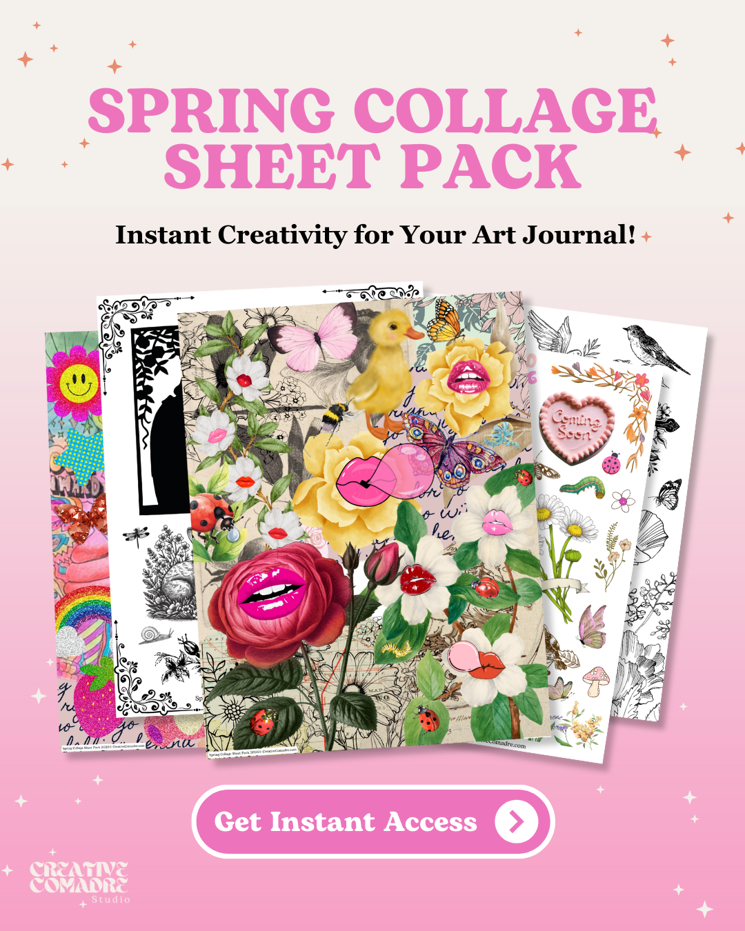 Spring Collage Vector Spring Collage Sheet Pack – Instant Digital Download! – Creative Comadre